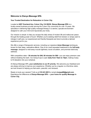 Dianya Massage SPA