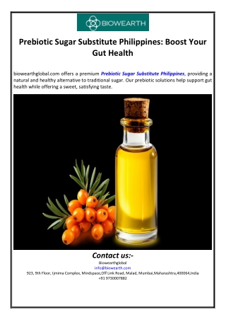 Prebiotic Sugar Substitute Philippines: Boost Your Gut Health