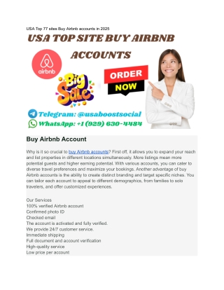 USA Top 77 sites Buy Airbnb accounts in 2025