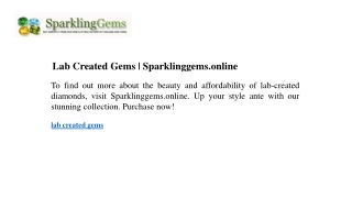 Lab Created Gems Sparklinggems.online