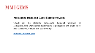 Moissanite Diamond Gems Mmigems.com