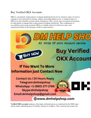 Buy Verified OKX Accounts 2025