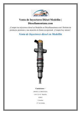 Venta de Inyectores Diésel Medellín Diesellamontana.com