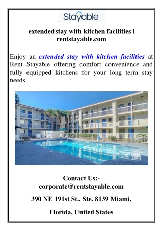 extended stay with kitchen facilities | rentstayable.com