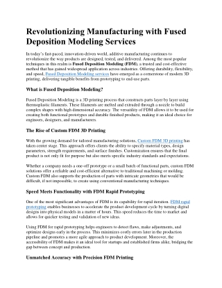 Custom FDM 3D printing