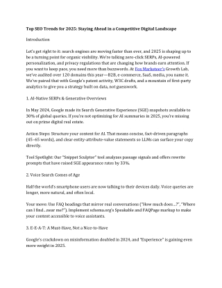Top SEO Trends for 2025 Staying Ahead in a Competitive Digital Landscape
