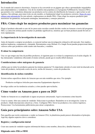 FBA: Cómo elegir los mejores productos para maximizar tus ganancias