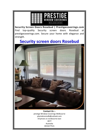 Security Screen Doors Rosebud  Prestigecoverings.com