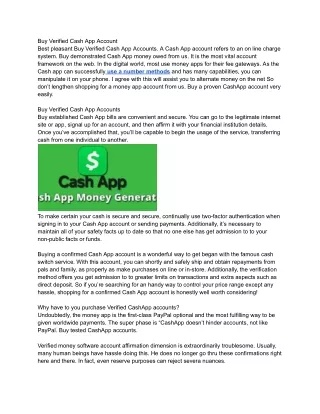 Buy Verified Cash App Account