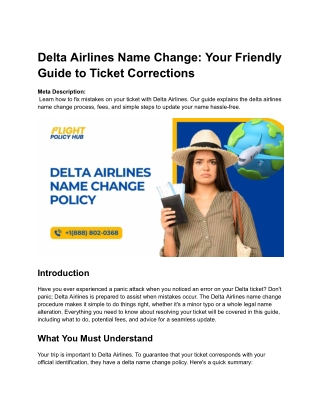 Delta Airlines Name Change Guide: Fix Errors Quickly & Hassle-Free