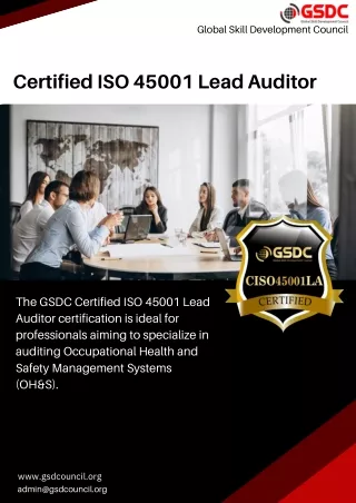 Boost Your Professional Credibility with ISO 45001 Lead Auditor Certification.