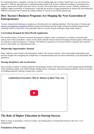 The Next Generation of Leaders: Inside the Minds of Tucson's Business Students