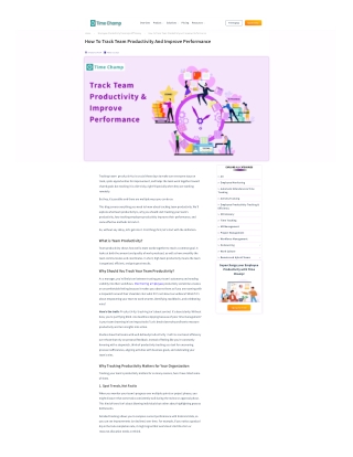 How to Track Team Productivity and Improve Performance