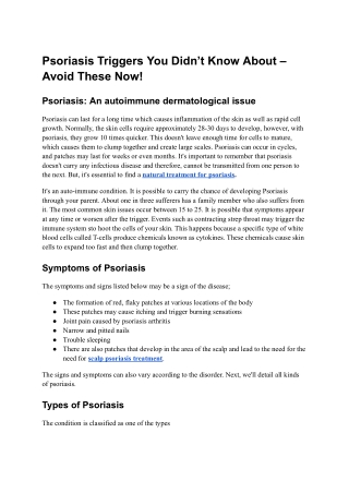 Psoriasis Triggers You Didn’t Know About – Avoid These Now!