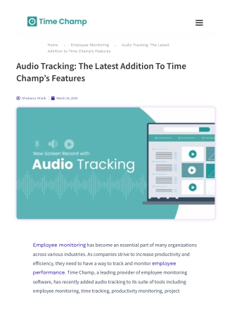 Audio Tracking: The Latest Addition to Time Champ’s Features